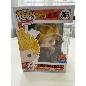 Funko Pop Dragon Ball Z Super Saiyan Goku 865 PX Exclusive w/Protector Animation